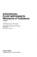 Tapa de Statistical Fluid Mechanics Vol. 2