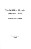 Tapa de You Will Hear Thunder
