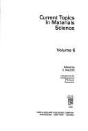 Tapa de Current Topics in Materials Science