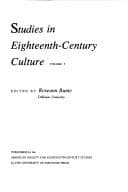 Tapa de Studies in Eighteenth-Century Culture