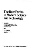 Tapa de The Rare Earths in Modern Science and Technology