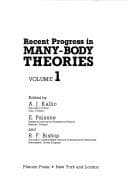 Tapa de Recent progress in many-body theories