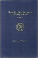 Tapa de Memoirs of the American Academy in Rome