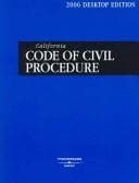 Tapa de California Code of Civil Procedure 2006 (California Code of Civil Procedure)