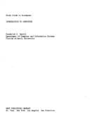 Tapa de Study Guide to Accompany Introduction to Computers With Basic