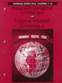 Tapa de Working Papers Plus for Use With Financial and Managerial Accounting
