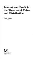 Tapa de Interest and profit in the theories of value and distribution