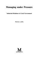 Tapa de Managing Under Pressure (Public Policy & Politics)