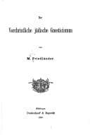 Tapa de Der vorchristliche jüdische Gnosticismus