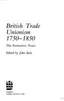 Tapa de British Trade Unionism, 1750-1850
