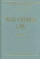 Tapa de War Crimes and Law (International Library of Essays in Law & Legal Theory)
