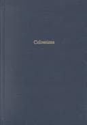 Tapa de Bibliographies for Biblical Research: Colossians (Bibliographies for Biblical Research: New Testament)