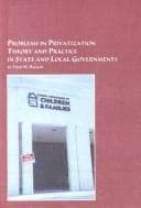 Tapa de Problems in Privatization Theory and Practice in State and Local Governments (Mellen Studies in Business)