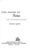 Tapa de Order of Fiction an Introduction