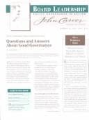 Tapa de Board Leadership, No. 63, 2002 (J-B BL Single Issue                                                        Board Leadership Journal)