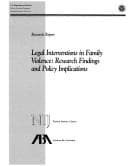 Tapa de Legal Interventions in Family Violence