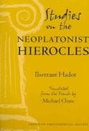 Tapa de Studies On The Neoplatonist Hierocles (Transactions of the American Philosophical Society) (Transactions of the American Philosophical Society)