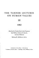 Tapa de The Tanner Lectures on Human Values