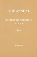 Tapa de Annual of the Society of Christian Ethics 1999 (Journal of the Society of Christian Ethics)