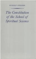 Tapa de The Constitution of the School of Spiritual Science
