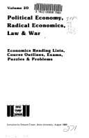 Tapa de Political Economy, Radical Economics, Law, and War
