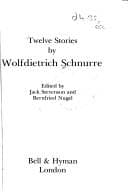 Tapa de Twelve stories by Wolfdietrich Schnurre