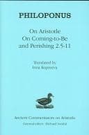 Tapa de On Aristotle on coming-to-be and perishing 2.5-11
