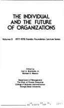 Tapa de Individual and the Future of Organizations (Franklin Foundation Lecture Series)