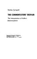 Tapa de The Commentators' Despair; The Interpretation of Kafka's "Metamorphosis"