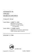 Tapa de Advances in Applied Micro-Economics