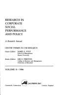 Tapa de Research in Corporate Social Performance and Policy: A Research Annual