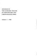 Tapa de Advances in the Economic Analysis of Participatory and Labor Managed Firms