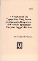 Tapa de A Checklist of the Typophile's Chap Books, Monographs, Keepsakes, and Various Ephemera