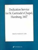 Tapa de Dedication Service for St. Gertrude's Chapel, Hamburg, 1607 (Recent Researches in the Music of the Baroque Era)