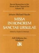 Tapa de Missa in Honorem Sanctae Ursula (Recent Researches in the Music of the Classical Era)