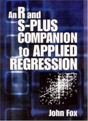 Tapa de An R and S Plus Companion to Applied Regression