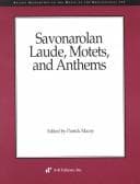 Tapa de Savonarolan Laude, Motets, and Anthems (Recent Researches in the Music of the Renaissance)