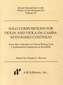 Tapa de Solo Compositions for Violin and Viola Da Gamba With Basso Continuo