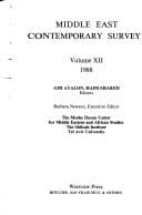 Tapa de Middle East Contemporary Survey, 1988 (Middle East Contemporary Survey)