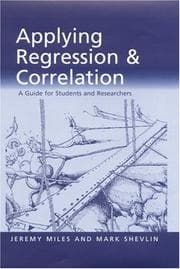 Tapa de Applying Regression and Correlation
