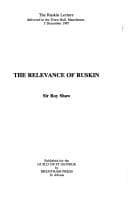 Tapa de The Relevance of Ruskin