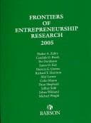 Tapa de Frontiers of Entrepreneurship Research 2005