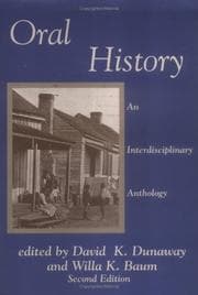 Tapa de Oral History: An Interdisciplinary Anthology