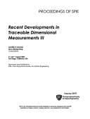 Tapa de Recent Developments in Traceable Dimensional Measurements III