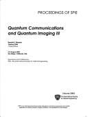 Tapa de Quantum Communications and Quantum Imaging III
