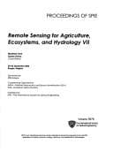 Tapa de Remote Sensing for Agriculture, Ecosystems, and Hydrology VII