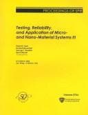 Tapa de Testing, Reliability, and Application of Micro- And Nano-Material Systems III