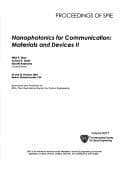 Tapa de Nanophotonics for Communication: Materials and Devices II