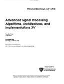 Tapa de Advanced Signal Processing Algorithms, Architectures, and Implementations XV