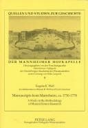 Tapa de Manuscripts from Mannheim, ca. 1730-1778